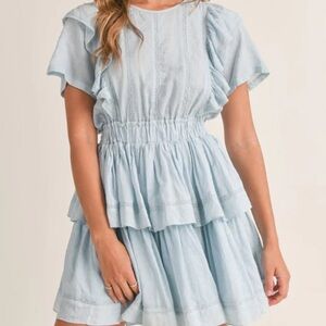 Mable Blue Ruffled Dress